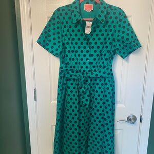 Kate Spade- Polka Dot Button Down Dress (size large)